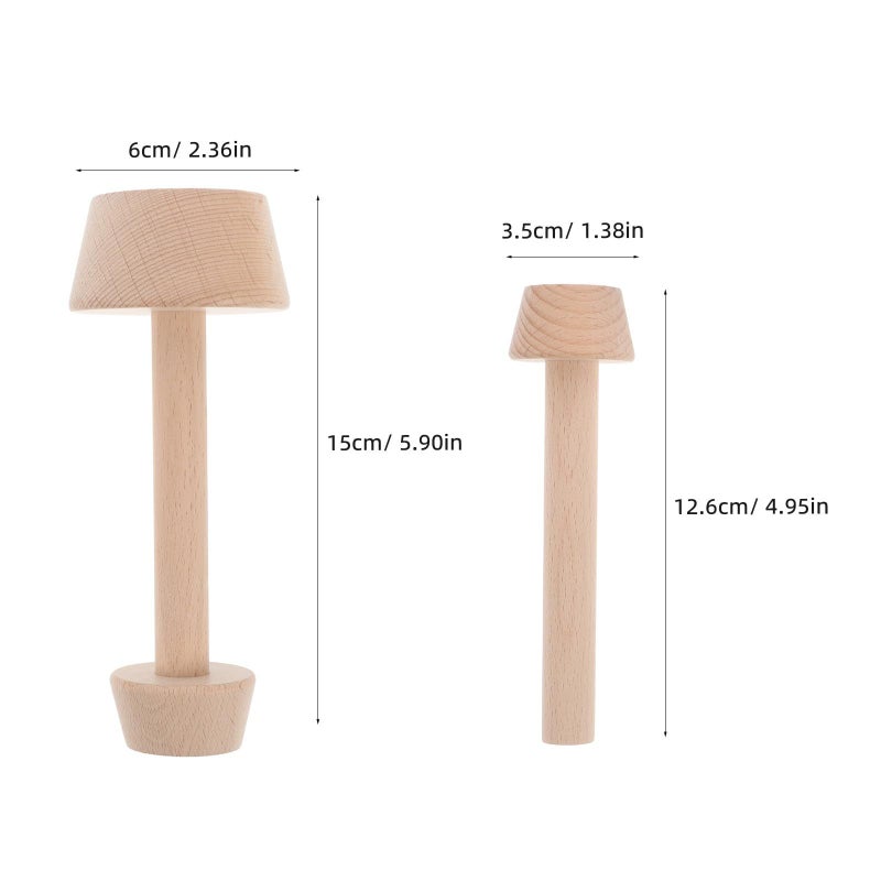 Double Sided Wooden Egg Tart Tamper Pastry Pusher Natural Shell Baking Mold 2pcs Set - Image 3