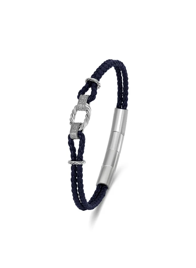 غاي لاروش سوار ويليام من الفولاذ المقاوم للصدأ والجلد الأزرق