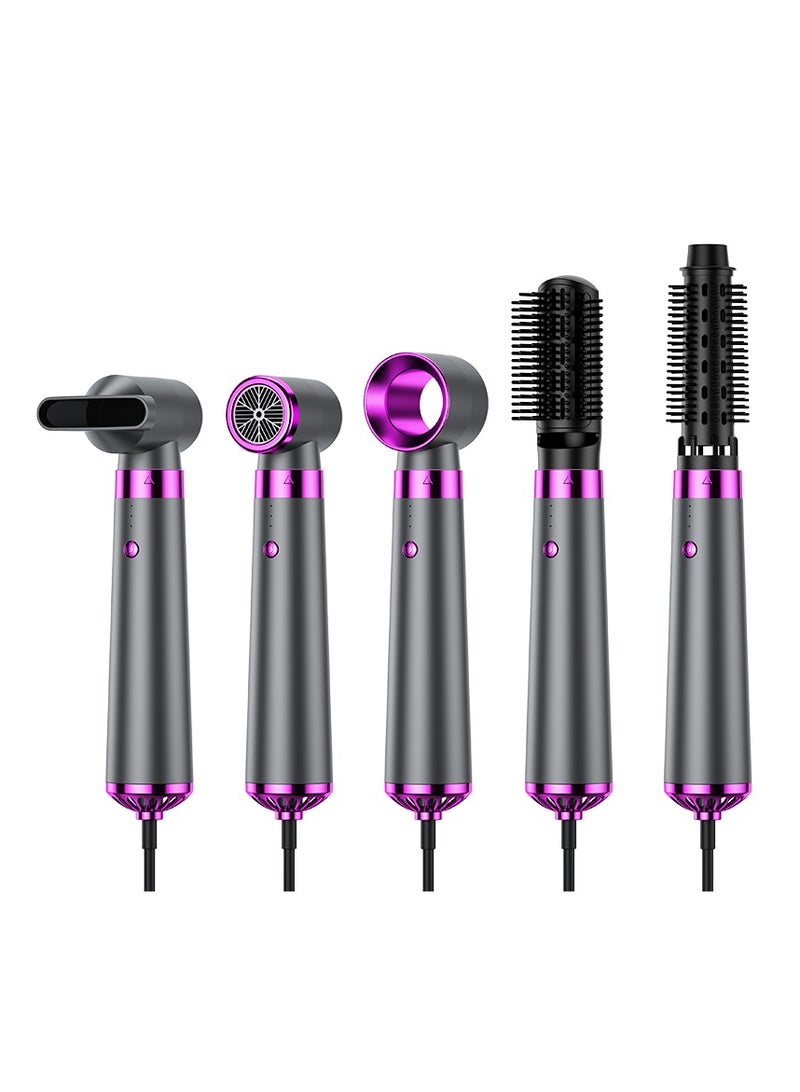general Multifunctional 5 In 1 Hair Dryer Brush Hot Comb Set Hot Air Hair Curler and Straightener Styling Tool Comb Curling Brush Suitable for Women Hair Types - Image 2