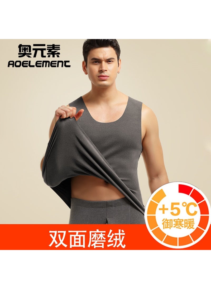 Generic - Mens Warm Fleece-Lined Vest Sleeveless T-shirt Red - Image 1