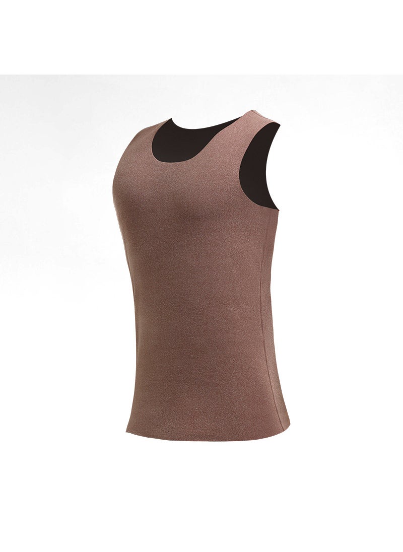 Generic - Mens Warm Fleece-Lined Vest Sleeveless T-shirt Red - Image 1