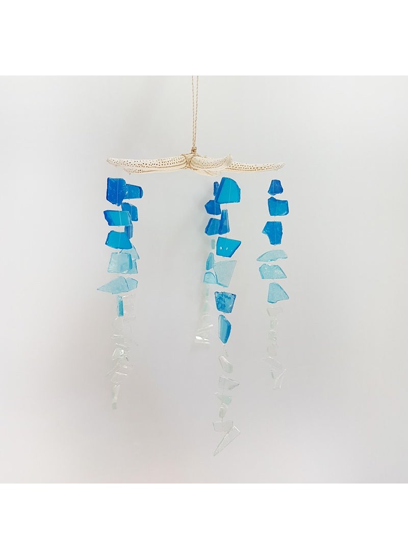 evinizdeki okyanus esintisi turkuaz hediyelik Ocean breeze turquoise souvenir in your home Finger Star Sea Glass Pendulum 