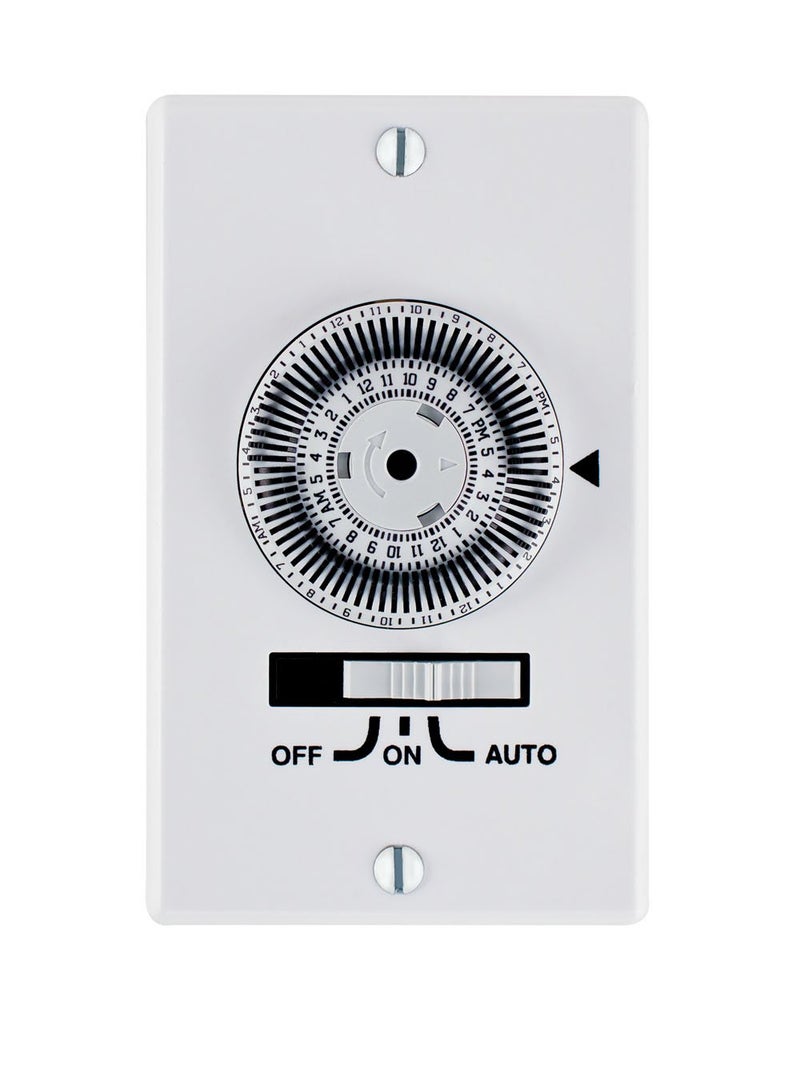 Intermatic KM2ST-1G 1 Gang SPST In-Wall 24-Hour Electromechanical Timer , White - Image 1