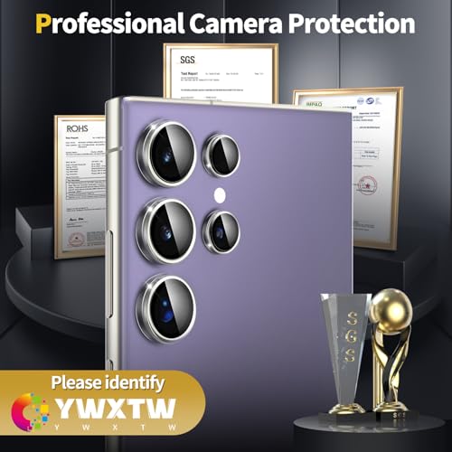 YWXTW Camera Lens Protector for Samsung Galaxy S24 Ultra Accessories, [3x Impact Resistance] Individual HD Tempered Glass Camera Screen Protector for S24 Ultra, Case Friendly, 1 Set (Clear) - Image 2