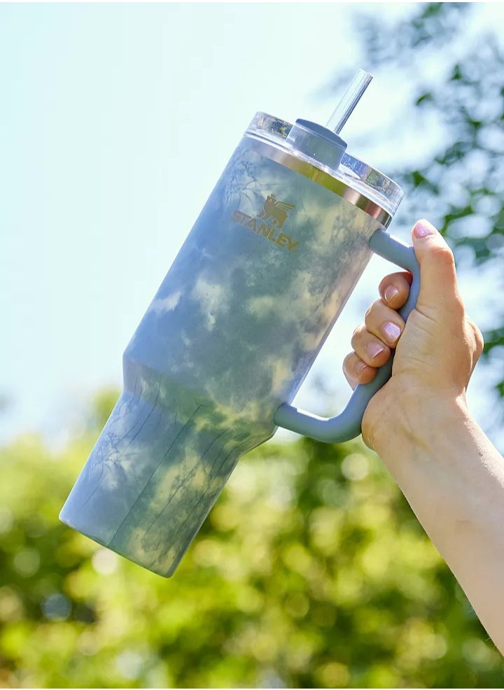 Stanley - Stanley Quencher H2.0 FlowState 40oz Ocean Tie Dye Stainless Steel Vacuum Insulated Tumbler with Lid, Straw and 3 Straw Stoppers, Perfect for Water, Iced Tea and Superior Cold Retention - Image 1