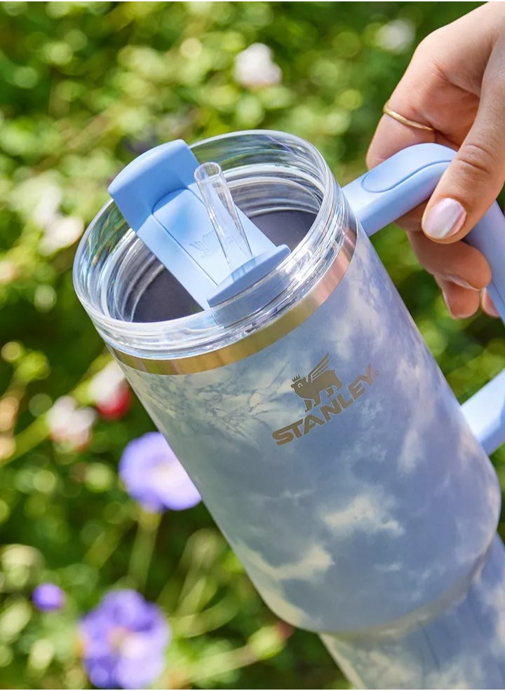 Stanley - Stanley Quencher H2.0 FlowState 40oz Ocean Tie Dye Stainless Steel Vacuum Insulated Tumbler with Lid, Straw and 3 Straw Stoppers, Perfect for Water, Iced Tea and Superior Cold Retention - Image 1