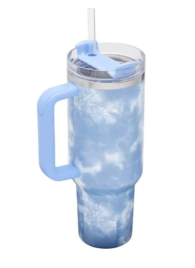 Stanley - Stanley Quencher H2.0 FlowState 40oz Ocean Tie Dye Stainless Steel Vacuum Insulated Tumbler with Lid, Straw and 3 Straw Stoppers, Perfect for Water, Iced Tea and Superior Cold Retention - Image 1
