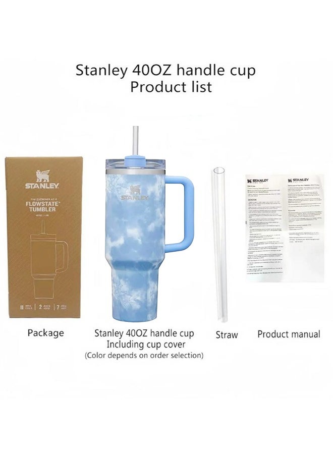 Stanley - Stanley Quencher H2.0 FlowState 40oz Ocean Tie Dye Stainless Steel Vacuum Insulated Tumbler with Lid, Straw and 3 Straw Stoppers, Perfect for Water, Iced Tea and Superior Cold Retention - Image 1