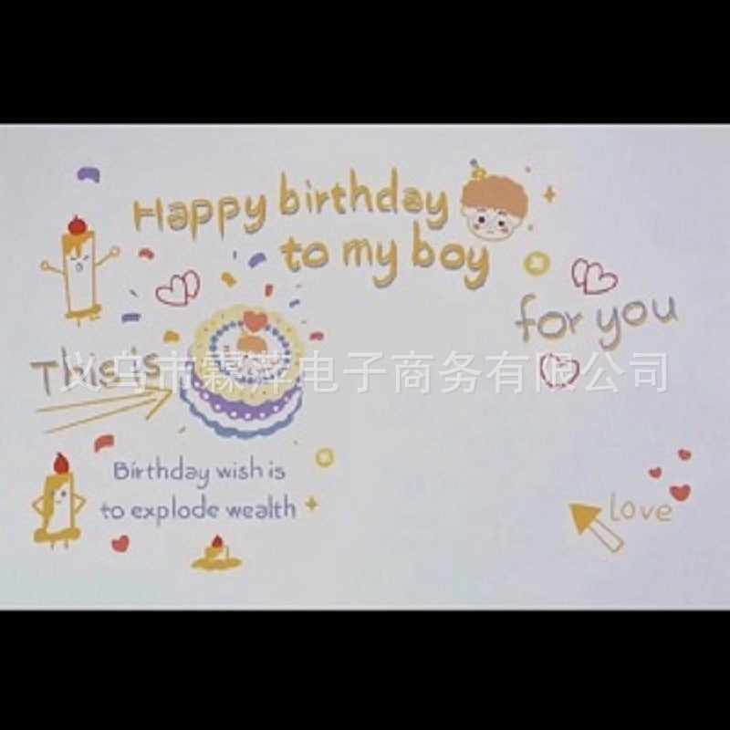 Korean Ins Happy Birthday Projection Lamp Han Feng Little Red Riding Book Same Style Online Celebrity Po Props Party Decoration - Image 1