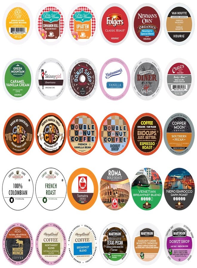 Crazy Cups Sampler, Assorted Single Serve Coffee Pods for Keurig K Cups Coffee Makers, Cups, Variety Pack, 60 Count - Image 1