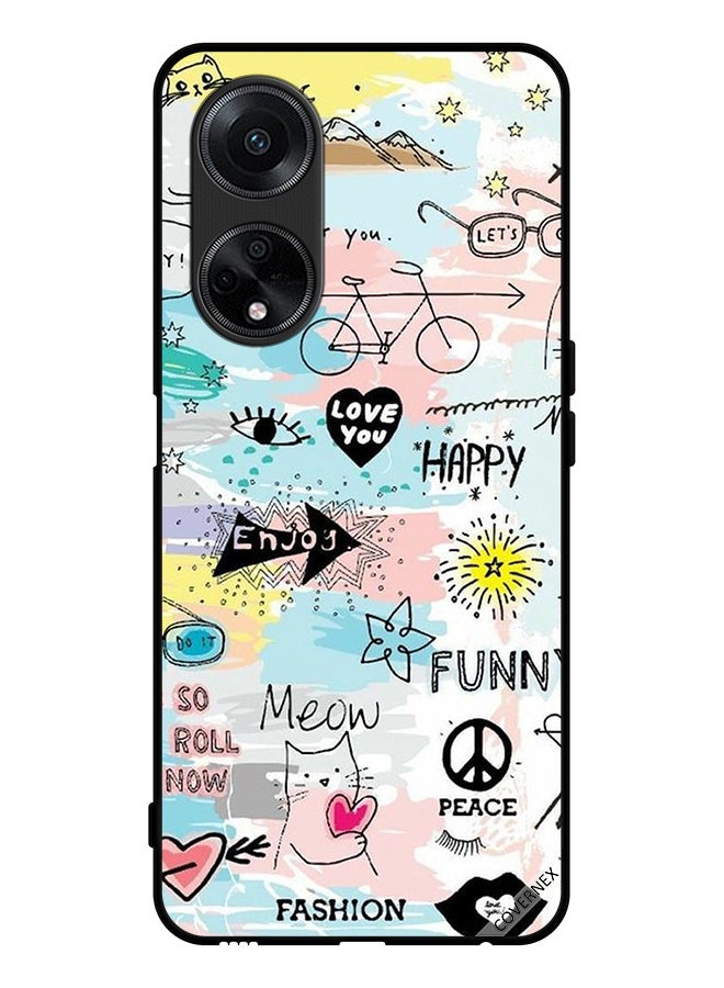 Covernex Protective Case Cover For Oppo A1 5G Doodle Meow Enjoy - Image 1