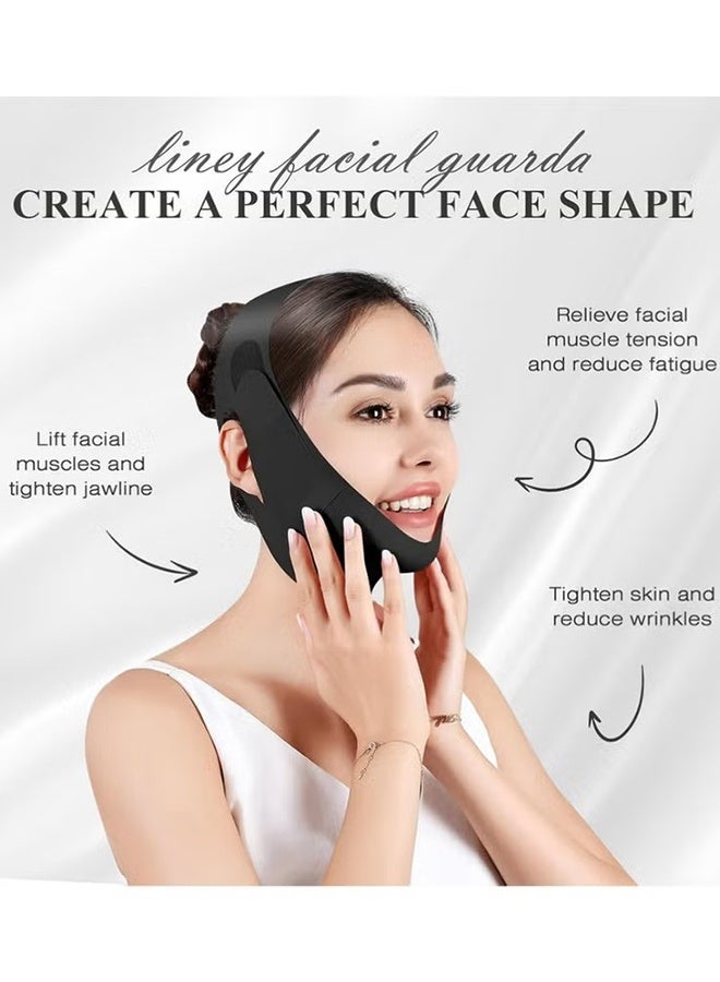 Happy D Chin Strap for Sleeping,Adjustable Chin Strap,Jaw Strap,Jawline Shaper,V Line Lifting Mask,Black - Image 2
