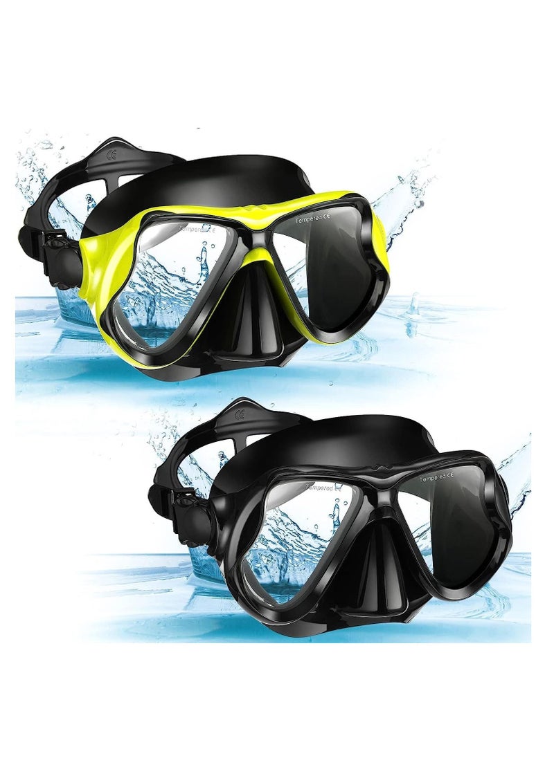 Excefore 2 Pack Diving Mask Adult Swimming Snorkel Mask Clear View Swimming Goggles with Nose Cover Anti Fog Swim Mask Tempered Glass Snorkeling Goggles  - Image 1