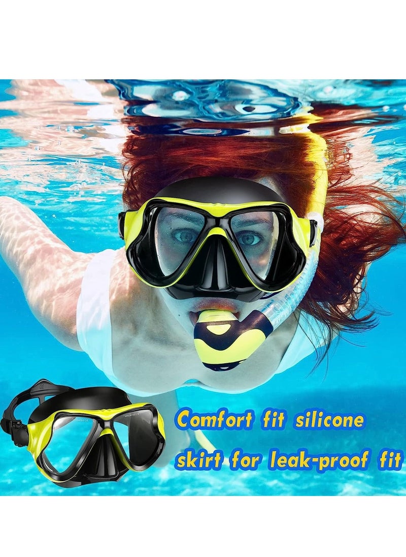 Excefore 2 Pack Diving Mask Adult Swimming Snorkel Mask Clear View Swimming Goggles with Nose Cover Anti Fog Swim Mask Tempered Glass Snorkeling Goggles  - Image 5