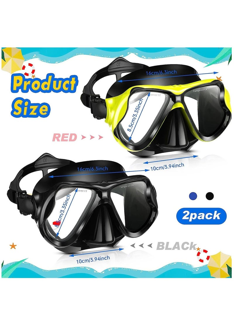 Excefore 2 Pack Diving Mask Adult Swimming Snorkel Mask Clear View Swimming Goggles with Nose Cover Anti Fog Swim Mask Tempered Glass Snorkeling Goggles  - Image 2
