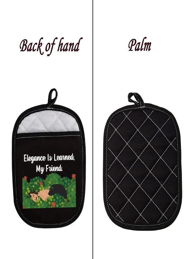 LEVLO RHONY Inspired Gifts Elegance is Learned Pot Holders Real Housewife Kitchen Baking Gift (Elegance is Learned) - Image 4