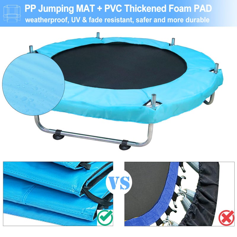 BIGOU Indoor Trampoline for Kids Ages 1-8, 55" Small Outdoor Toddler Trampoline with Safety Enclosure Net, No-Gap Safe Design, Baby Round Jumping Mat, Recreational Trampolines Birthday Gifts for Boys Girls - Image 4