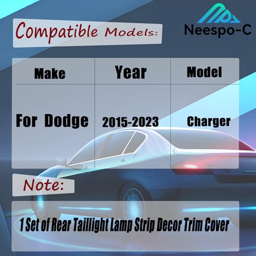 NEESPOC Tail Light Covers Guards Fit for Dodge Charger GT SRT SXT SE R/T Scat Pack 2015-2024, Smoked Black Rear Light Protective Cover Guards Trim Set Exterior Accessories - Image 2