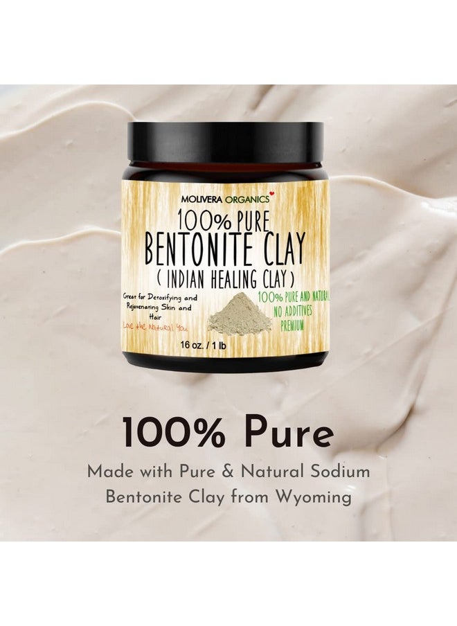 Molivera Organics Molivera Organics Premium 1 lb Bentonite Clay Pure, Natural Detoxifying Clay for Face Masks, Hair Care & More - Best Healing Clay - USA Made  - Image 2