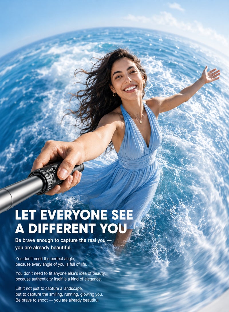 RTAKO 170CM Auto-Deploy Selfie Stick Tripod, One-Touch Instant Setup with 720° Rotation & Detachable Fill Light (3 Colors/9 Brightness), Wireless Remote up to 20M, Rechargeable, for iPhone/Android/insta360/Camera/Dji osmo, Perfect for Travel Vlog Video Photo, Black - Image 3