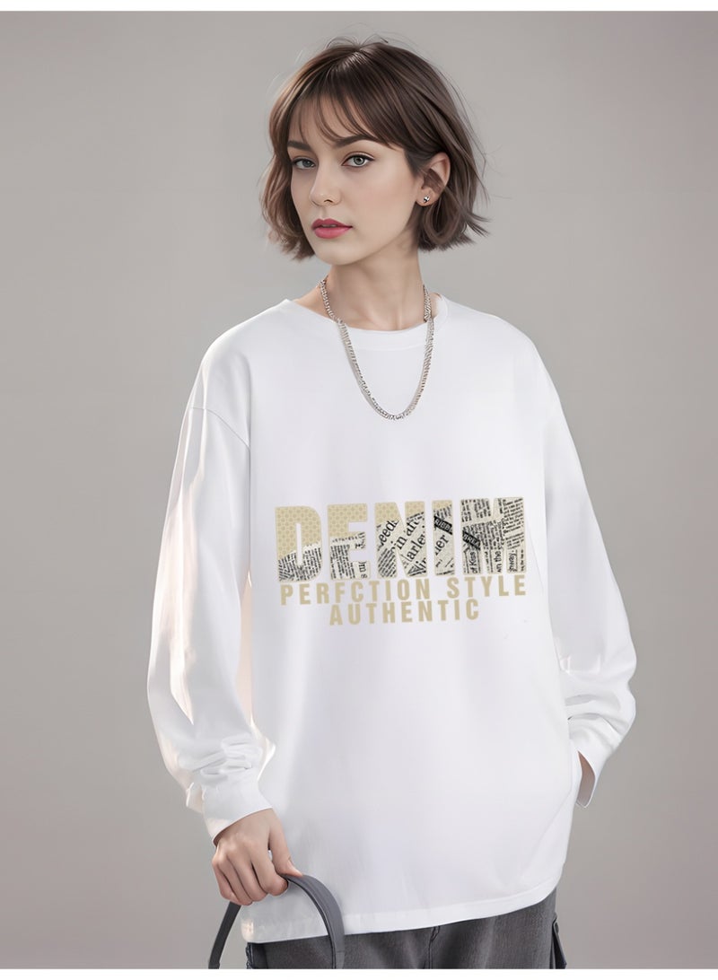 Oversized White Shoulder Sports T-shirt - Soft Blended Cotton, Loose Fit, Simple and Unique, Suitable for Daily Leisure, Street and Home Furnishings - Image 3