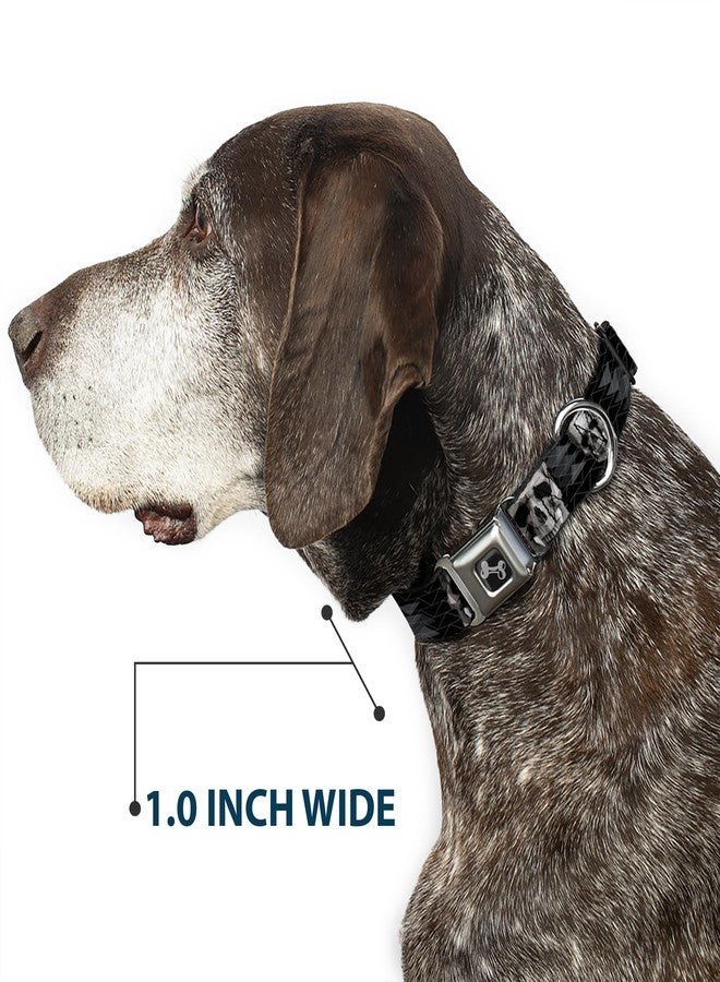 Buckle Down Dog Collar Seatbelt Buckle Geometric 3 D Skull Face Chevron Black Grays White 15 to 26 Inches 1.0 Inch Wide - Image 5