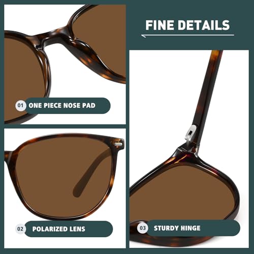 WOWSUN Retro Polarized Sunglasses Womens Men Trendy Sun Glasses Sunnies - Image 4