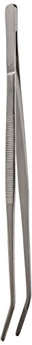 TAMSCO Tweezers Tongs 12-Inch Rubber Tipped Stainless Angled, Serrated - Image 3