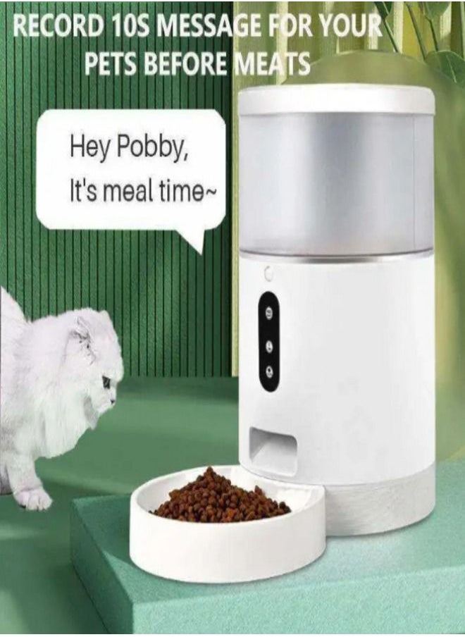 Generic - Automatic Cat Feeder, 4L Tuya Smart Cats Dogs Feeder, Auto Pet Food Dispenser With Portion Control And Voice Recorder, 2.4G Wi-Fi Enabled App Control,No Camera - Image 1