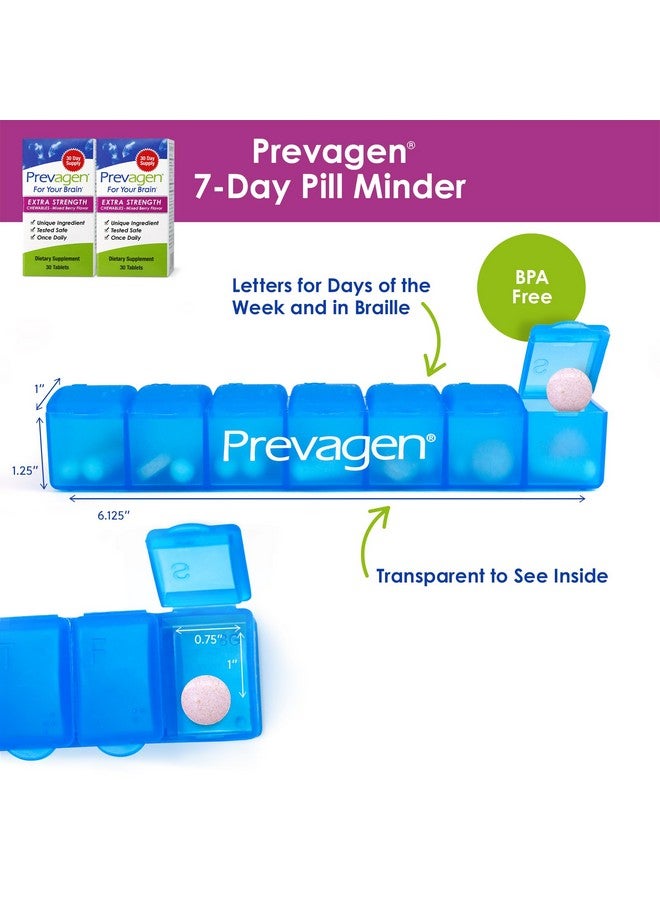 Prevagen Prevagen Extra Strength 20mg, 30 Chewables |Mixed Berry-2 Pack| with Apoaequorin & Vitamin D and 7-Day Pill Minder - Image 2