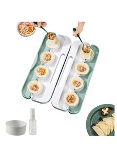 Dumpling Maker, 8 In 1 Dumpling Maker Press, Automatic Dumpling Maker Machine with Spray Bottle and Skin Cutter, Manual pressing dumpling maker mold, Wonton, Potsticker, Food Grade Safe