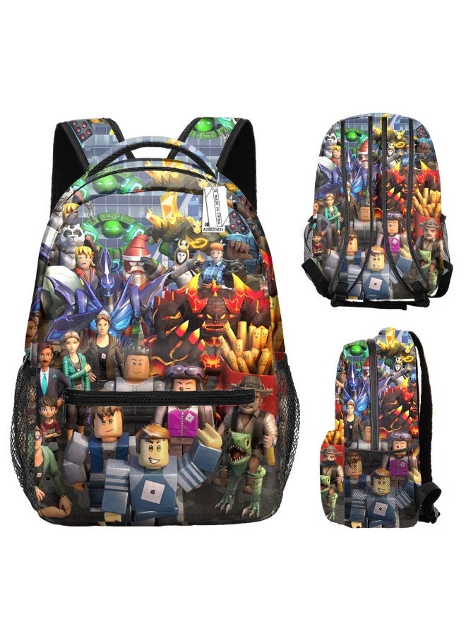 روبلوكس على ظهره الحقائب المدرسية للمراهقين وطلاب المدارس الابتدائية الرجال والنساء الترفيه الرياضة على الظهر - Image 2