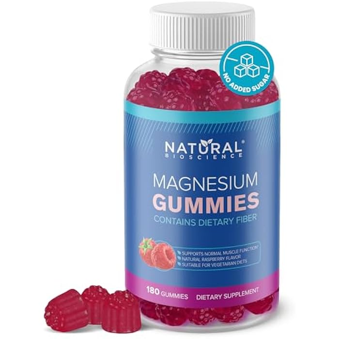 Natural BioScience Sugar-Free Magnesium Gummies for Adults - High Potency Magnesium Supplement, High Absorption Chewable Magnesium, Vegan Anti-Stress Gummies, Magnesium for Sleep & Relaxation, 180 Gummies - Image 1