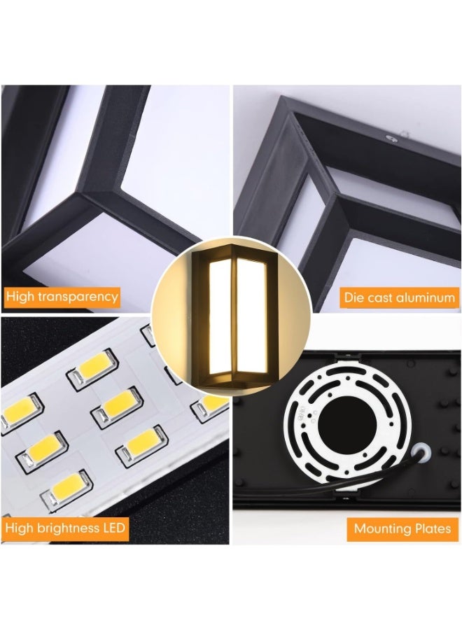 واي دي مصباح جداري خارجي عصري مقاوم للماء، مصباح جداري خارجي مستطيل بتصميم بسيط للشرفة والحديقة، وحدة إضاءة LED عصرية للواجهة، مصباح مقاوم للعوامل الجوية للمداخل والباحات - Image 4