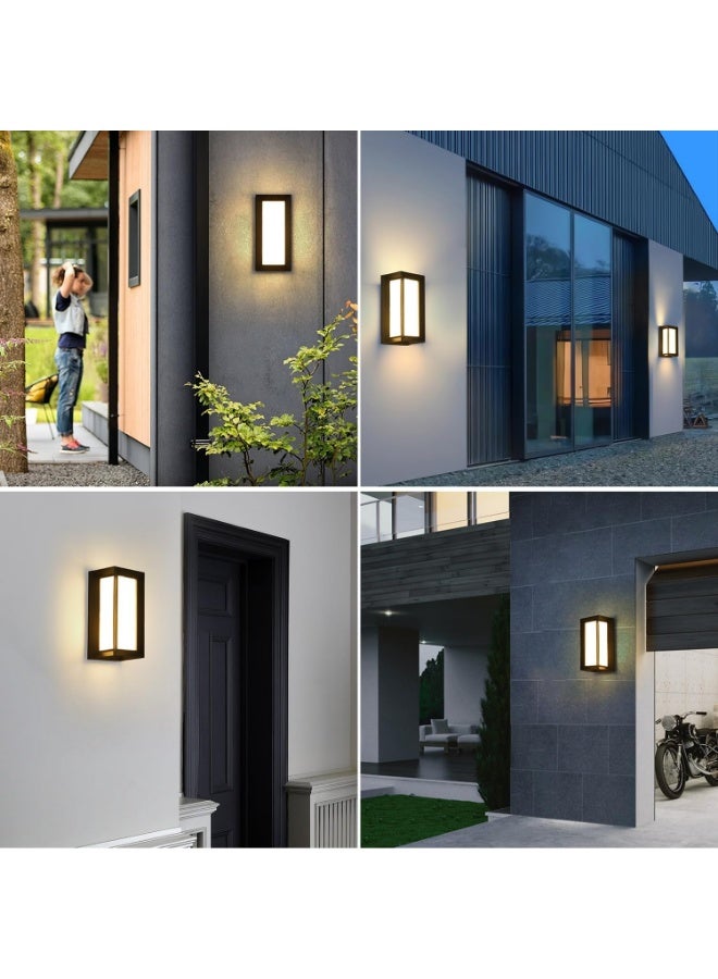 واي دي مصباح جداري خارجي عصري مقاوم للماء، مصباح جداري خارجي مستطيل بتصميم بسيط للشرفة والحديقة، وحدة إضاءة LED عصرية للواجهة، مصباح مقاوم للعوامل الجوية للمداخل والباحات - Image 5