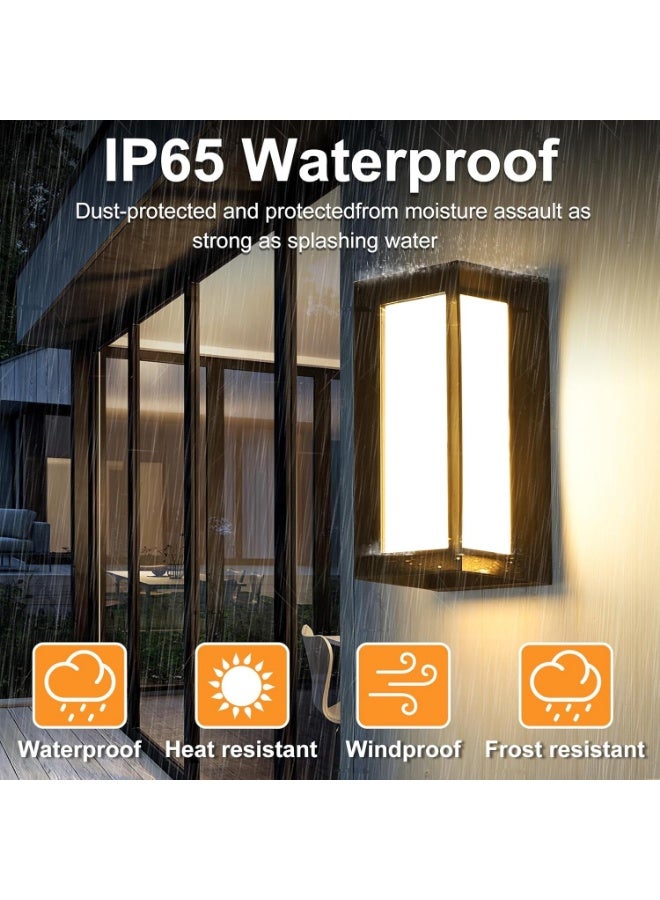 واي دي مصباح جداري خارجي عصري مقاوم للماء، مصباح جداري خارجي مستطيل بتصميم بسيط للشرفة والحديقة، وحدة إضاءة LED عصرية للواجهة، مصباح مقاوم للعوامل الجوية للمداخل والباحات - Image 2