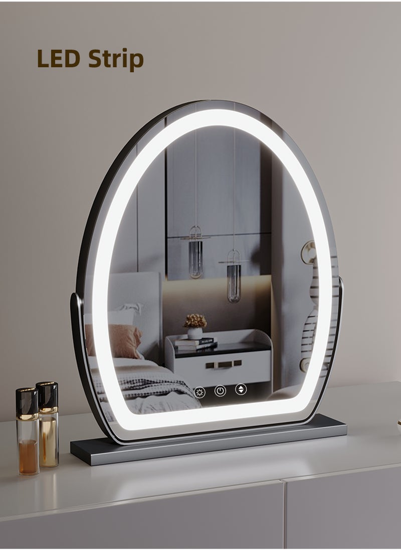 ETG - Vanity Mirror with Lights, Large Makeup Mirror with Lights, LED Lighted Makeup Mirror, Touch Screen with 3-Color Lighting, Dimmable for Vanity Desk Tabletop, Bedroom - Image 1