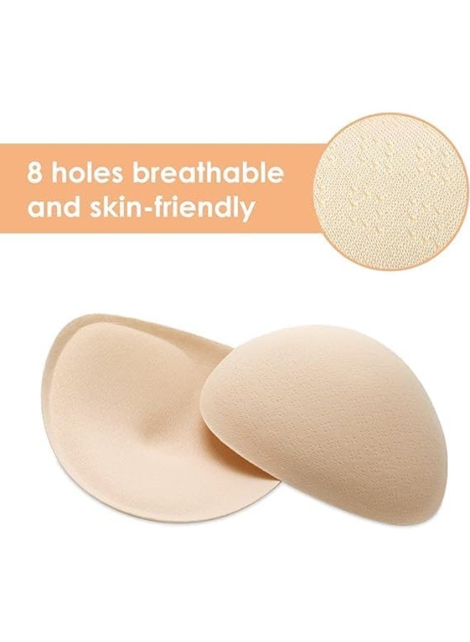 2 Pairs Bra Pads Inserts, Triangle Breathable Bra Inserts Skin Color Removable Breast Padding Bra Pads for Women Girls - Image 4