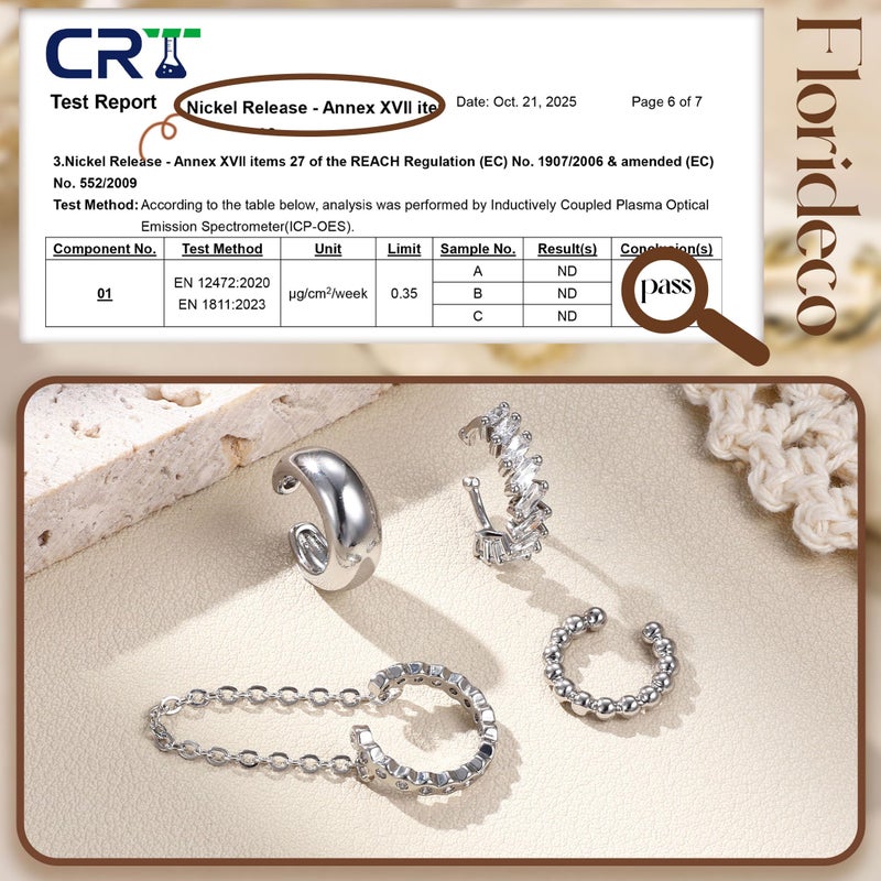 Florideco 4Pcs Ear Cuffs Non-Piercing for Women Dainty 14K Gold Plated Clip On Cartilage Earrings Hypoallergenic Huggie Hoop Cuffs Fake Earings for Non Pierced Ears(S-Chunky) - Image 4