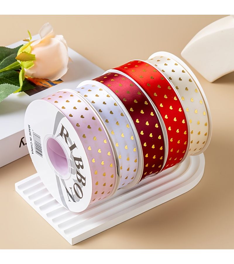 4 Yards White Hand Sew Ribbon Heart Decor DIY Gift Wrapping Valentine Christmas - Image 1