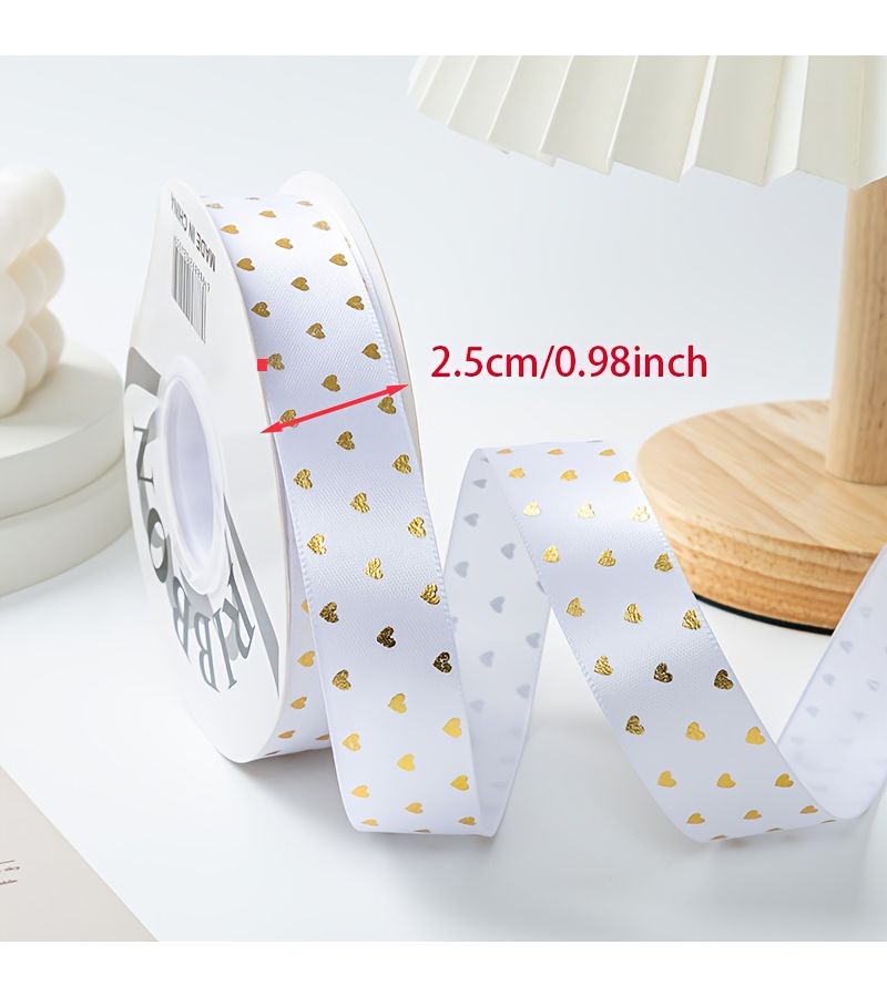 4 Yards White Hand Sew Ribbon Heart Decor DIY Gift Wrapping Valentine Christmas - Image 3