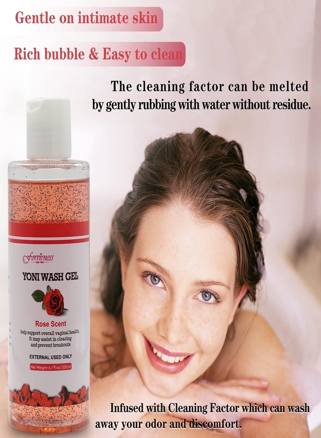 forvirness Feminine Wash with Cleaning Factor- Clean, pH Balance for Women, Rose Yoni Wash, 6.7 fl.oz Intimate Cleanser - Image 3