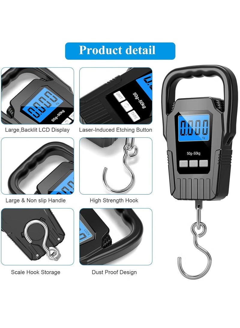 Trendify Digital Hanging Luggage Scale 50kg/110lb, Portable Handheld Baggage Weight Scale with LCD Display, Electronic Travel Suitcase Scale for Airline Travel, Fishing, Parcel & Outdoor Use - Image 2