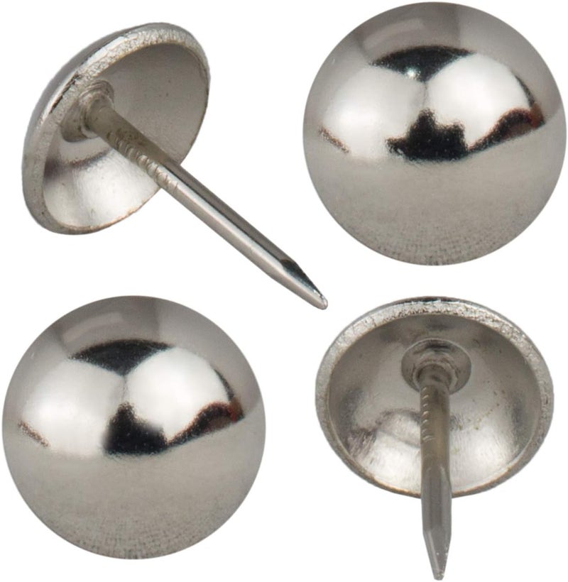 decotacks ® Silver Finish Upholstery Nails, Furniture Tacks Thumb Tacks, Push Pin 7/16in - 100 Pcs/Box [Nickel/Silver Finish] DX0511 - Image 3