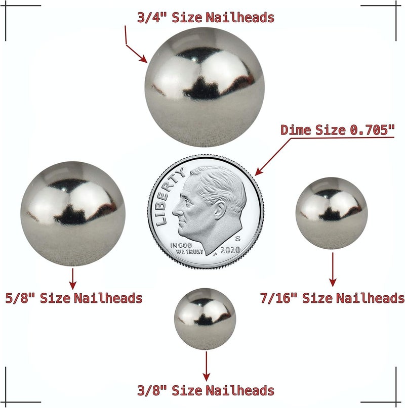 decotacks ® Silver Finish Upholstery Nails, Furniture Tacks Thumb Tacks, Push Pin 7/16in - 100 Pcs/Box [Nickel/Silver Finish] DX0511 - Image 1