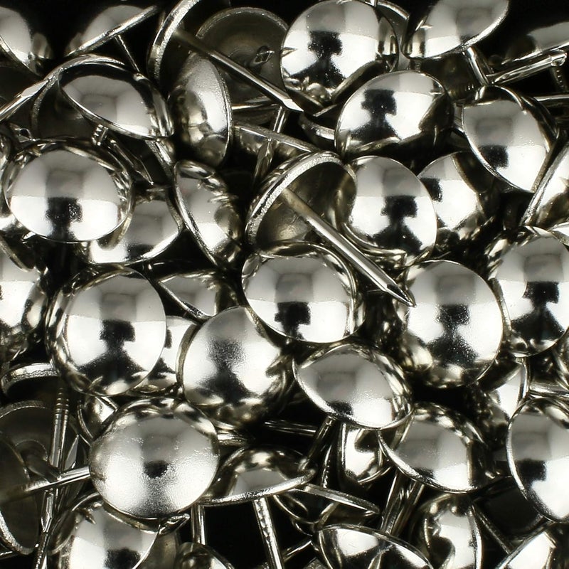 decotacks ® Silver Finish Upholstery Nails, Furniture Tacks Thumb Tacks, Push Pin 7/16in - 100 Pcs/Box [Nickel/Silver Finish] DX0511 - Image 2