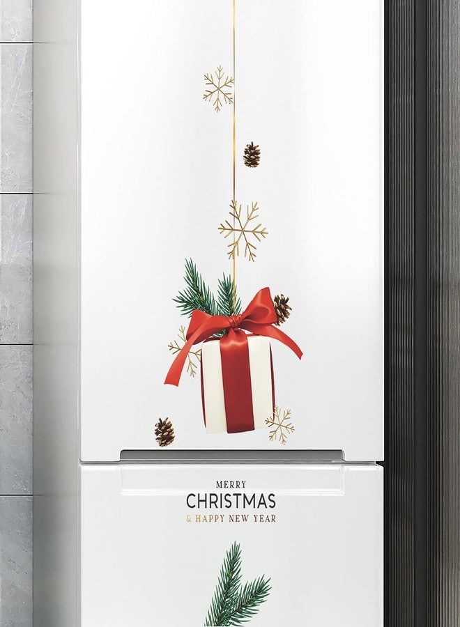 BooDecal 25.8 x 33.4 inRemovable Merry Christmas and Happy New Year Gifts Boxes Ornaments Door Surprise Wall Art Vinyl Murals Wall Decals for Show Window Decorations Hanging Ornaments Stickers - Image 3