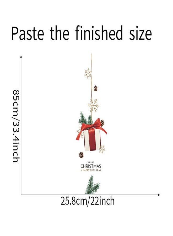 BooDecal 25.8 x 33.4 inRemovable Merry Christmas and Happy New Year Gifts Boxes Ornaments Door Surprise Wall Art Vinyl Murals Wall Decals for Show Window Decorations Hanging Ornaments Stickers - Image 4