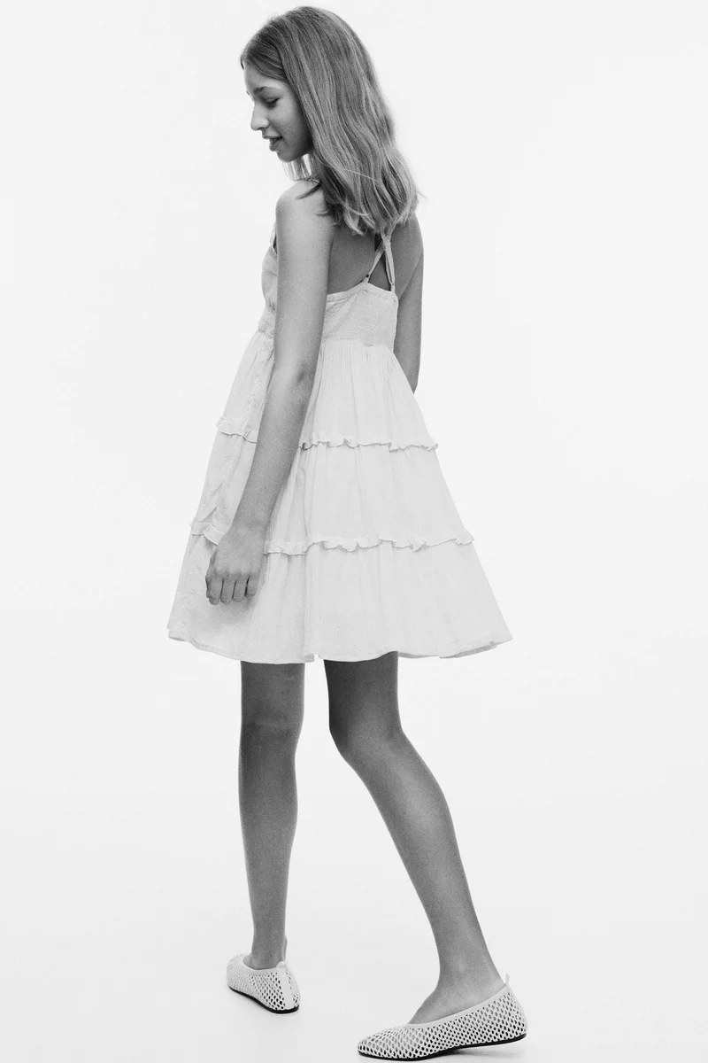H&M Smocked frill-trimmed dress