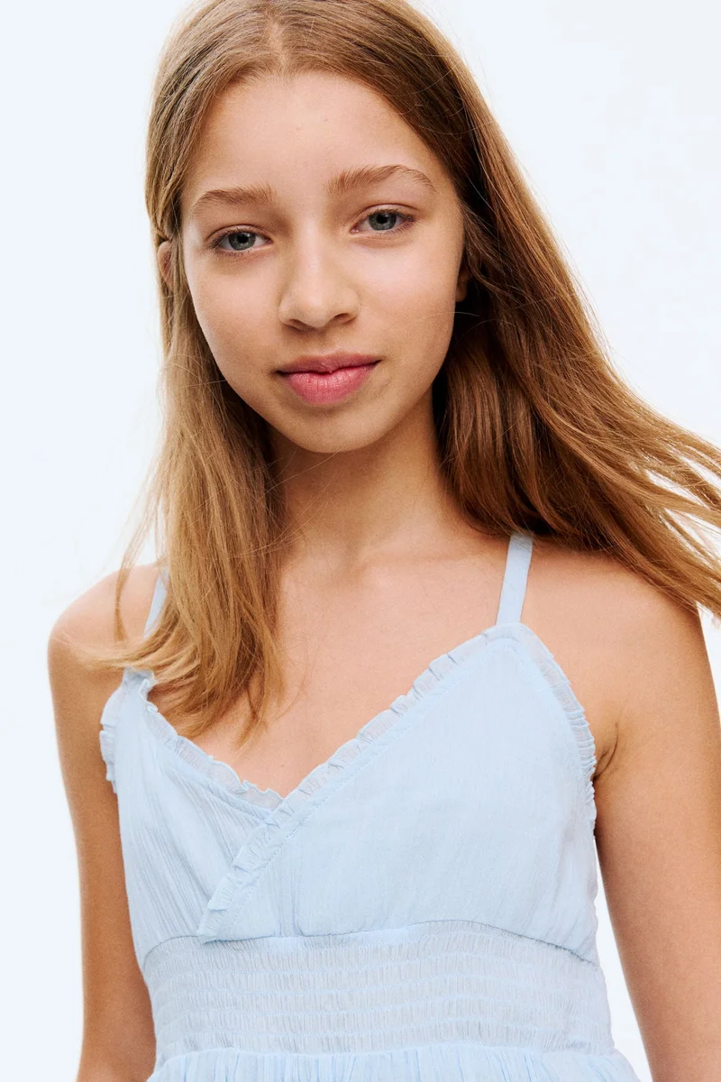 H&M Smocked frill-trimmed dress